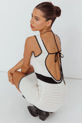 Mica Low Back Crochet Mini Dress Off White